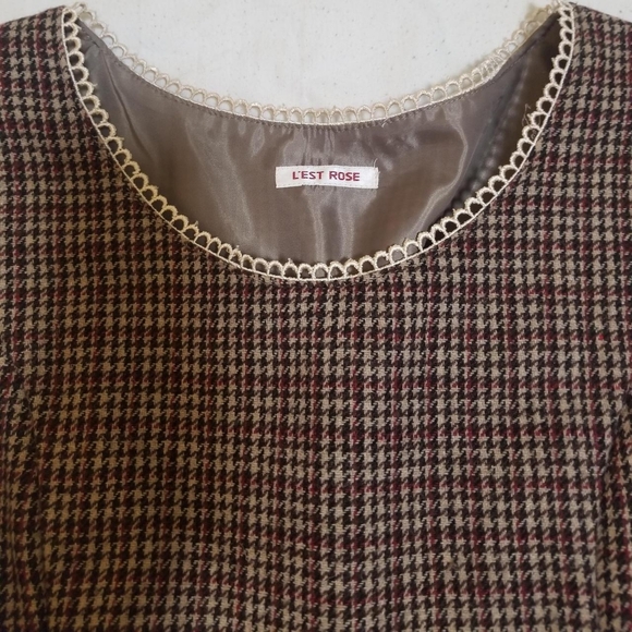 Japanese brand L'est Rose babydoll houndstooth tulle dress - Picture 2 of 5